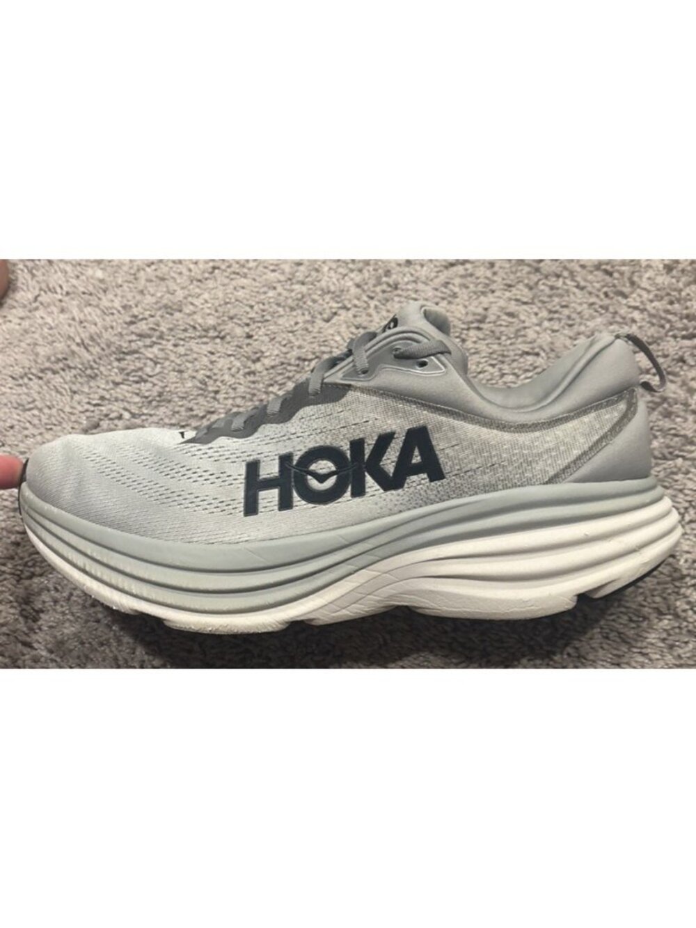 Nice! Hoka One One Bondi 8 Sharkskin Men Size 13 D Gray SHMS